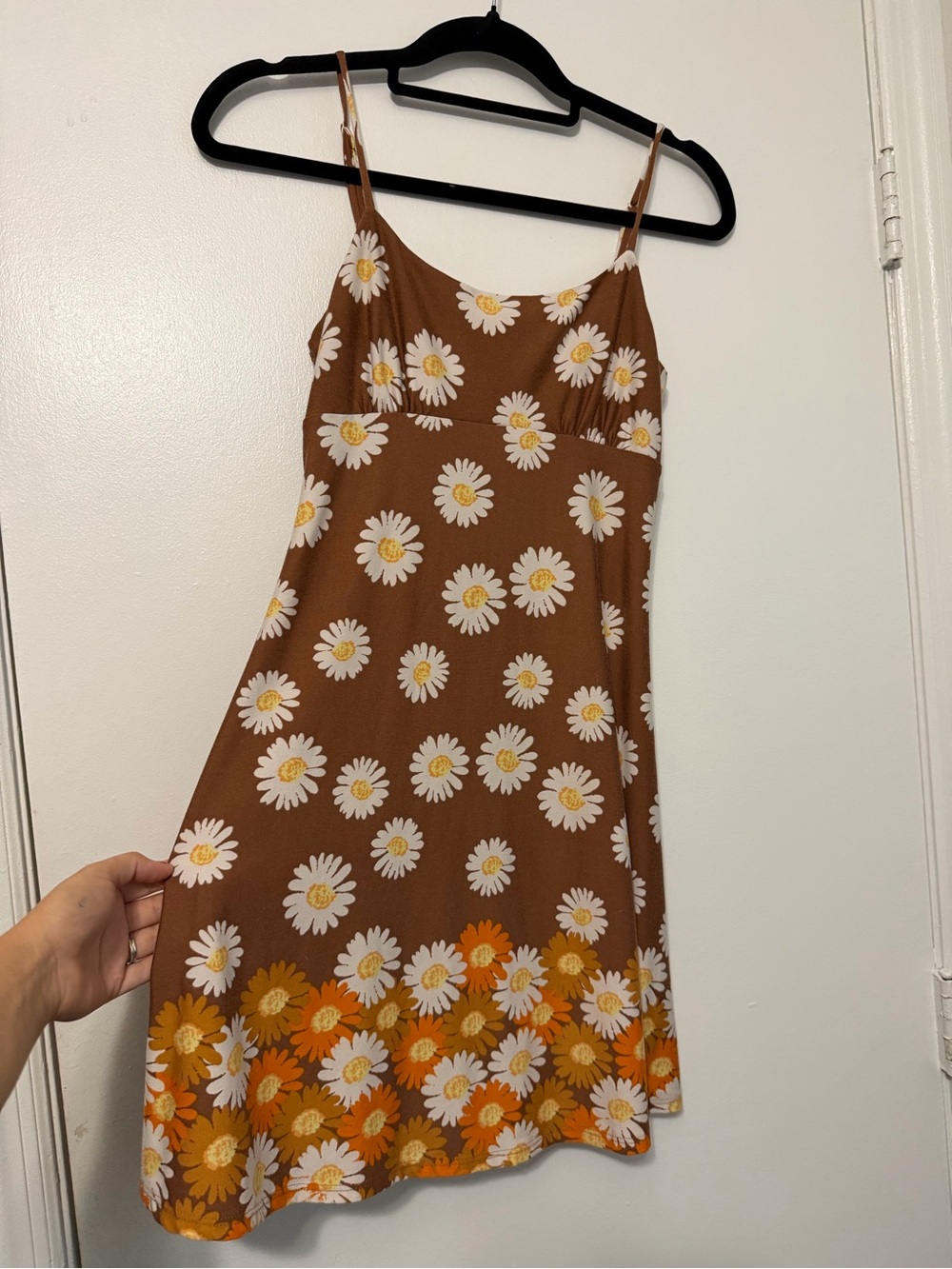 Altar'd State Brown Daisy Border Mini Dress